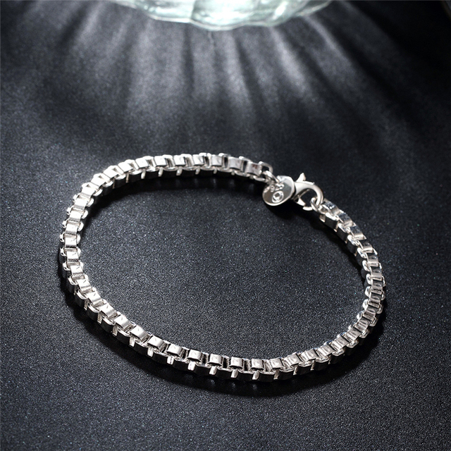DOTEFFIL Biżuteria ze srebra 925 - zestaw zawierający łańcuch, bransoletkę i naszyjnik o średnicy 6mm w kształcie okrągłego pudełka - idealny na przyjęcie, zaręczyny, ślub - Wianko - 44