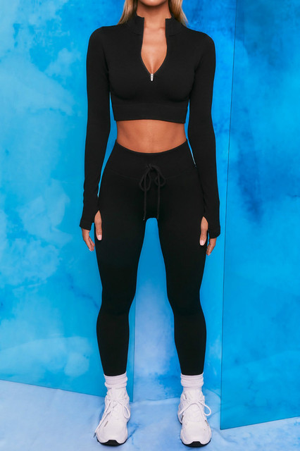 Zestaw odzieży do jogi Seamless Yoga 2021 - legginsy i dres z sznurkiem - Wianko - 28