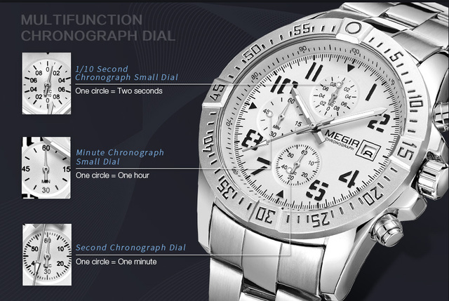 Mężczyźni zegarek MEGIR 2030 - luksusowy zegarek kwarcowy ze stali nierdzewnej - Wianko - 5