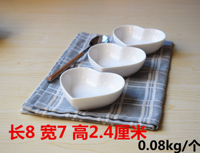 Mały talerzyk ceramika - kreatywny 4 sztuk słodkie serce Cartoon danie talerz na przekąski sałatka taca do posiłków - Wianko - 2