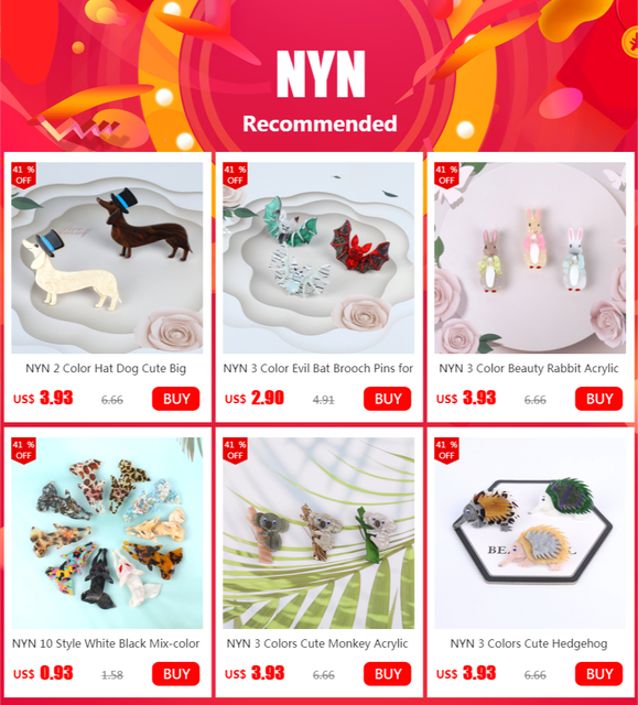 NYN Beauty - Akrylowa broszka w kształcie psa z motywem zwierząt - Ręcznie robione - Idealny prezent na urodziny lub Boże Narodzenie 2021 - Wianko - 1