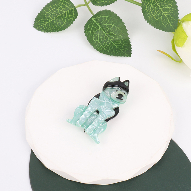 NYN Beauty - Akrylowa broszka w kształcie psa z motywem zwierząt - Ręcznie robione - Idealny prezent na urodziny lub Boże Narodzenie 2021 - Wianko - 8