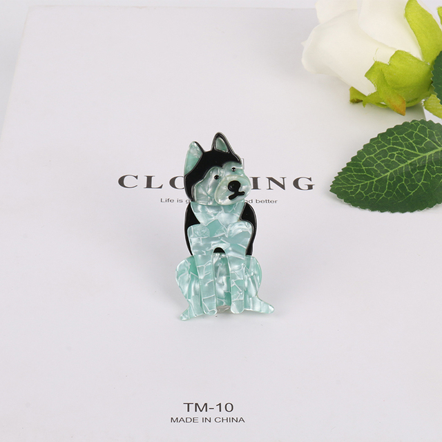 NYN Beauty - Akrylowa broszka w kształcie psa z motywem zwierząt - Ręcznie robione - Idealny prezent na urodziny lub Boże Narodzenie 2021 - Wianko - 15