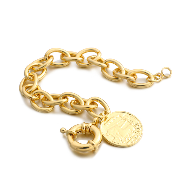 Bransoletka łańcuszkowa AENSOA 2020 - nowe charms w kolorze złota, biżuteria dla kobiet i mężczyzn, moda gorąca, wykonana ze stopu miedzi - Wianko - 14