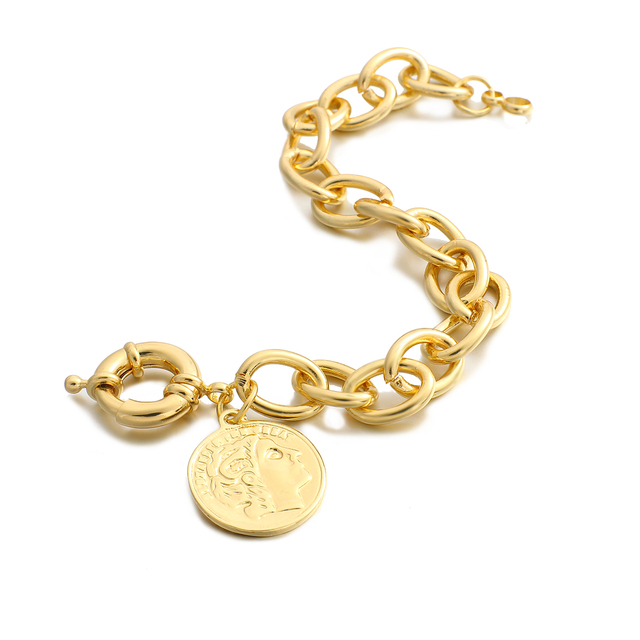 Bransoletka łańcuszkowa AENSOA 2020 - nowe charms w kolorze złota, biżuteria dla kobiet i mężczyzn, moda gorąca, wykonana ze stopu miedzi - Wianko - 12