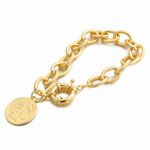 Bransoletka łańcuszkowa AENSOA 2020 - nowe charms w kolorze złota, biżuteria dla kobiet i mężczyzn, moda gorąca, wykonana ze stopu miedzi - Wianko - 10