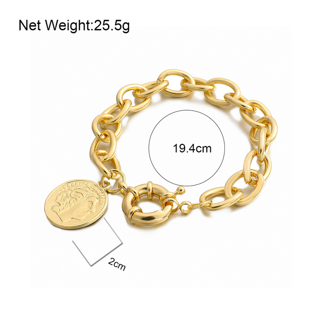 Bransoletka łańcuszkowa AENSOA 2020 - nowe charms w kolorze złota, biżuteria dla kobiet i mężczyzn, moda gorąca, wykonana ze stopu miedzi - Wianko - 3