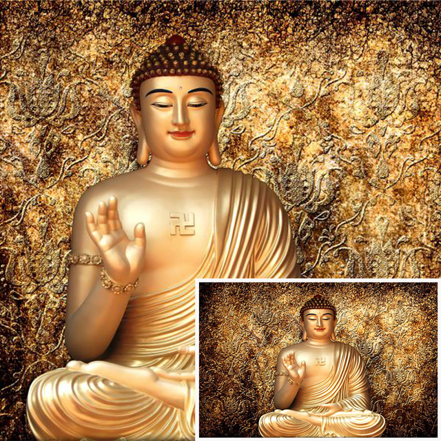 Plakat Złoty Buddha Siakjamuni Tathagata - Malarstwo buddyjskie, wystrój ścian salonu - Wianko - 7