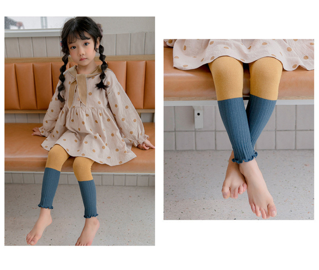 Legginsy dziecięce dla dziewczynek w paski, żebrowane, czarno-białe, 1-7 lat, jesienne ubrania - Wianko - 14