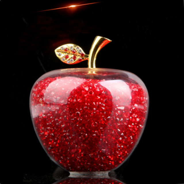 Kryształowy diament jabłko - szklany przycisk do papieru, prezenty, rzemiosło, kolekcja, dekoracje - Wianko - 2