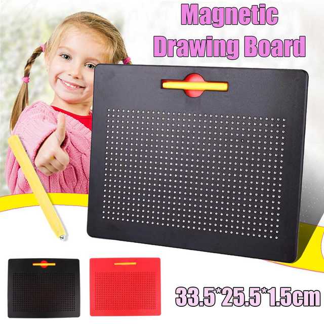 Magnetyczna tablica do pisania dla dzieci 33.5x25.5cm z koralikami i długopisem Stylus - Wianko - 3