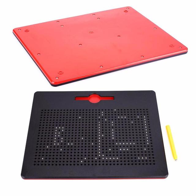 Magnetyczna tablica do pisania dla dzieci 33.5x25.5cm z koralikami i długopisem Stylus - Wianko - 4