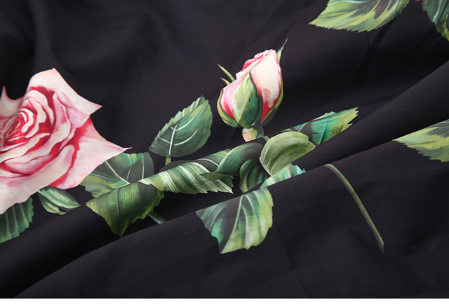 Materiał D Marka - Różany Druk Cyfrowy Sztuczny Jedwab Szyfon Haute Couture - Wiosna/Lato - Pokaż Materiał do Szycia - Wianko - 7