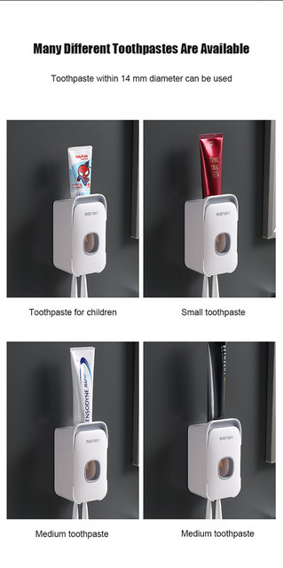 Automatyczny dozownik pasty do zębów naścienne uchwyt na szczoteczki bez dziurkowania łazienkowe akcesoria - Wianko - 6