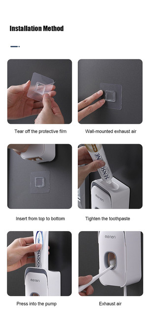 Automatyczny dozownik pasty do zębów naścienne uchwyt na szczoteczki bez dziurkowania łazienkowe akcesoria - Wianko - 16
