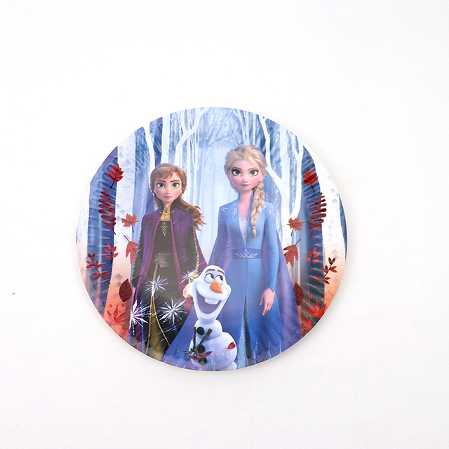Jednorazowe zastawy stołowe Księżniczka Frozen 2 dla dzieci - torba prezentowa, dekoracje i kubki - Wianko - 7
