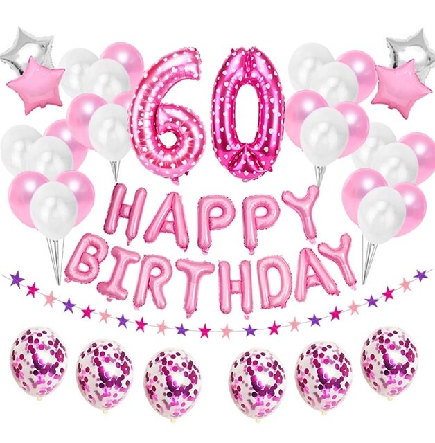 60 balonów - zestaw na urodziny, złote i czarne, 38 foliowych 32-calowych balonów oraz lateksowych dekoracji numer '60' - Wianko - 4