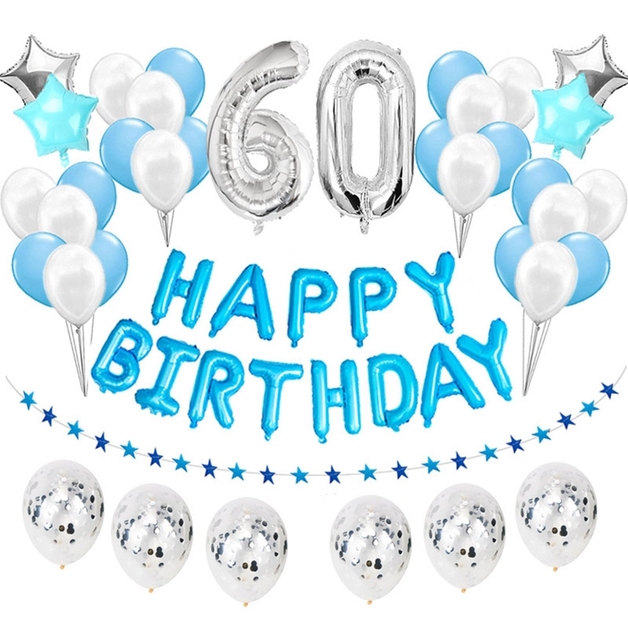 60 balonów - zestaw na urodziny, złote i czarne, 38 foliowych 32-calowych balonów oraz lateksowych dekoracji numer '60' - Wianko - 5