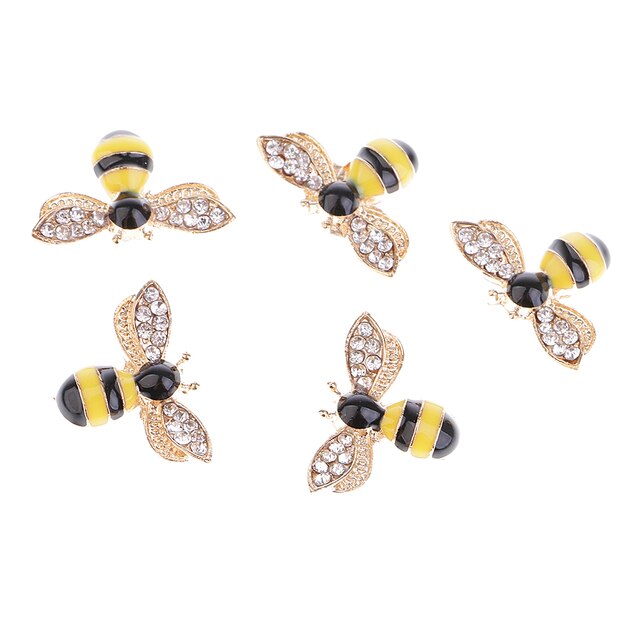 Przyciski Rhinestone Flatback w kształcie pszczoły, 25mm, 5 sztuk, do biżuterii - Wianko - 5
