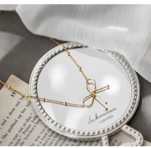 Naszyjnik łańcuchowy YUN RUO Trend z wisiorkiem w kształcie złotego łuku, biżuteria ze stali tytanowej, hipoalergiczna elegance - Wianko - 19