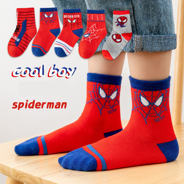 Zimowe skarpetki Spiderman dla chłopców Disney - 5 par - Wianko - 1