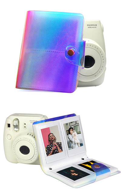 Album fotograficzny Instax Mini Laser holograficzny 64 kieszenie 3 Cal dla aparatu Fujifilm Instax Mini 9 8 7s 90 70 z personalizowaną etykietą, imienną książką - Wianko - 4
