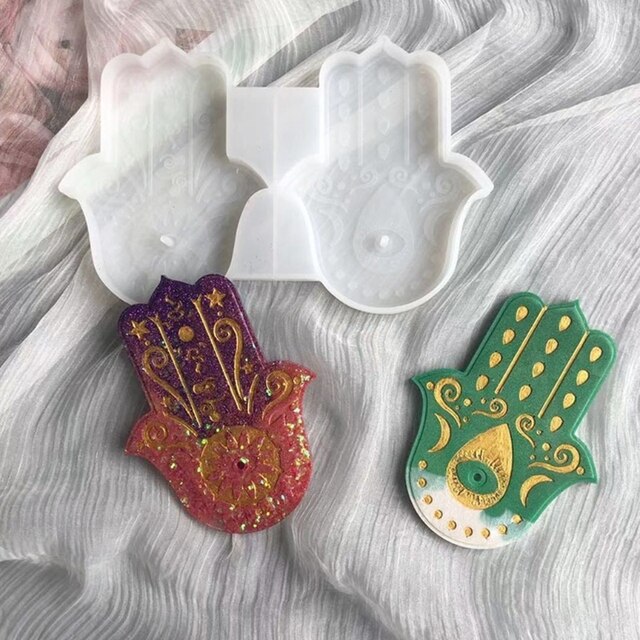 Amulet Palm 83XC - przezroczysta żywica epoksydowa w formie Hamsa, DIY, narzędzia do odlewania w formie tacki na dania i dekoracje - kategoria: Narzędzia jubilerskie - Wianko - 8