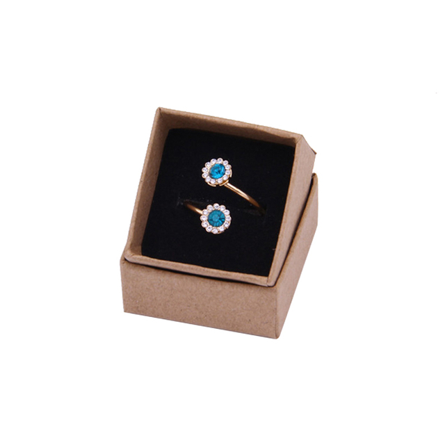 Pudełko na pierścionek Kraft, 4x4x3cm, 24 sztuki, wysokiej jakości, organizator biżuterii - Wianko - 3