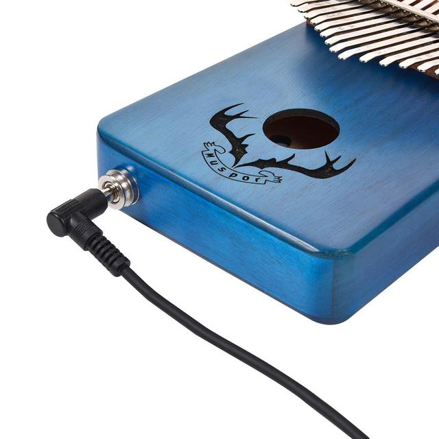 Kalimba mahoń 17 klawiszy EQ z elektrycznym Pickup Tune, idealna do nauki muzyki, z młotkiem - Wianko - 28