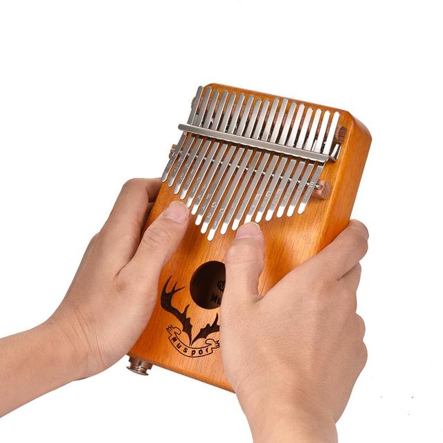 Kalimba mahoń 17 klawiszy EQ z elektrycznym Pickup Tune, idealna do nauki muzyki, z młotkiem - Wianko - 16