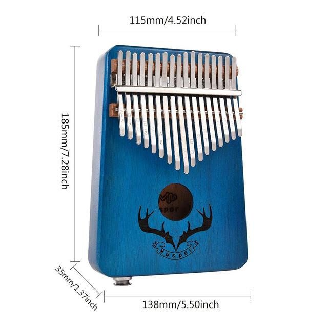 Kalimba mahoń 17 klawiszy EQ z elektrycznym Pickup Tune, idealna do nauki muzyki, z młotkiem - Wianko - 13