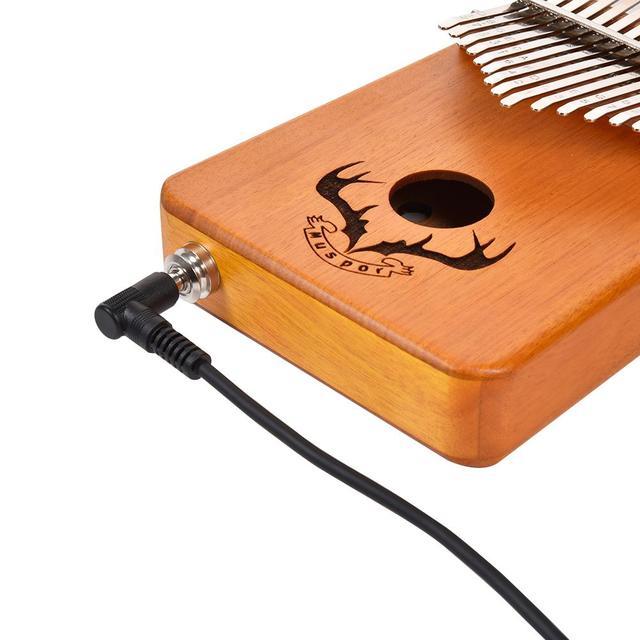 Kalimba mahoń 17 klawiszy EQ z elektrycznym Pickup Tune, idealna do nauki muzyki, z młotkiem - Wianko - 17