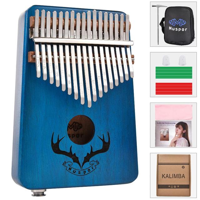 Kalimba mahoń 17 klawiszy EQ z elektrycznym Pickup Tune, idealna do nauki muzyki, z młotkiem - Wianko - 26