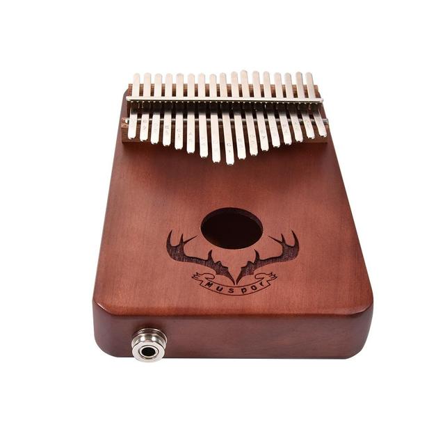 Kalimba mahoń 17 klawiszy EQ z elektrycznym Pickup Tune, idealna do nauki muzyki, z młotkiem - Wianko - 43