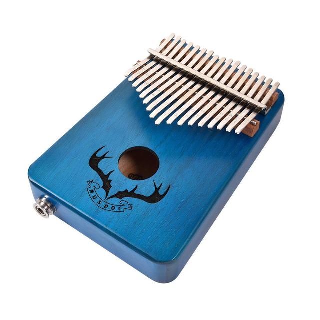 Kalimba mahoń 17 klawiszy EQ z elektrycznym Pickup Tune, idealna do nauki muzyki, z młotkiem - Wianko - 36