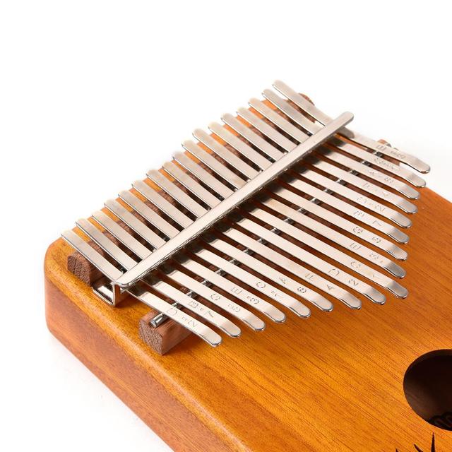 Kalimba mahoń 17 klawiszy EQ z elektrycznym Pickup Tune, idealna do nauki muzyki, z młotkiem - Wianko - 23