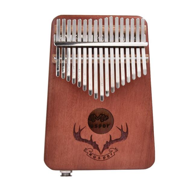 Kalimba mahoń 17 klawiszy EQ z elektrycznym Pickup Tune, idealna do nauki muzyki, z młotkiem - Wianko - 41