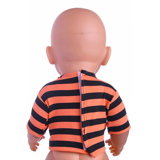 Ubranka dla lalki - różnorodne jednokolorowe koszulki w paski (18 Cal) - Wianko - 39