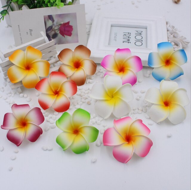 10 sztuk pianki hawaje - sztuczne kwiaty do dekoracji wesel, scrapbookingu i domu - Wianko - 5