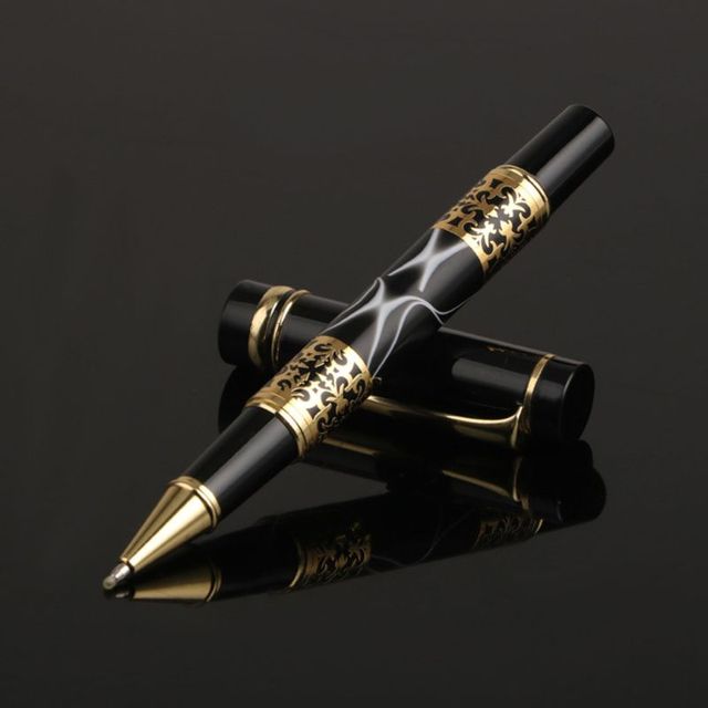 Luksusowy metalowy długopis marmurkowy z kulką 0.5mm - Wianko - 6