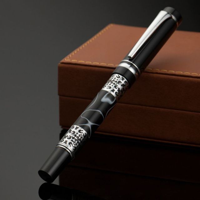 Luksusowy metalowy długopis marmurkowy z kulką 0.5mm - Wianko - 8