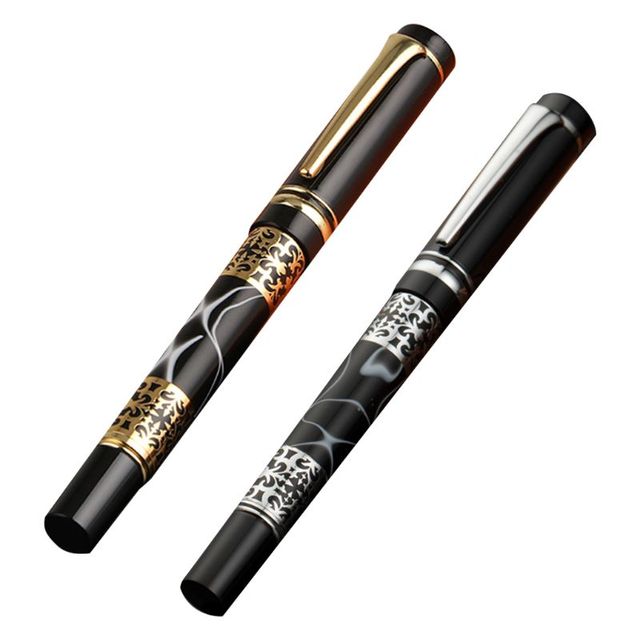 Luksusowy metalowy długopis marmurkowy z kulką 0.5mm - Wianko - 1