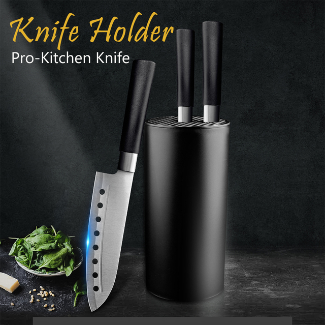 Uchwyt noża ceramiczny stojak na szefa kuchni o długości 8.8 cala z plastikowym blokiem i zbiornikiem - akcesoria kuchenne - Wianko - 1