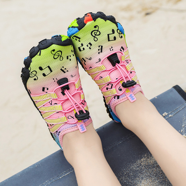 Chłopięce i dziewczęce buty do sportów wodnych Aqua Shoe Barefoot - szybkoschnące, antypoślizgowe, oddychające, idealne na plażę i brodzenie - Wianko - 44