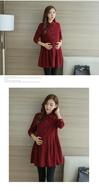 Odzież ciążowa 2021 - wiosenno-jesienny koreański styl dla przyszłych mam z długim rękawem - Wianko - 8