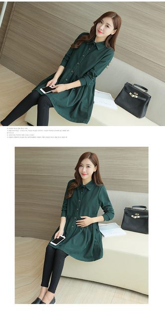 Odzież ciążowa 2021 - wiosenno-jesienny koreański styl dla przyszłych mam z długim rękawem - Wianko - 4