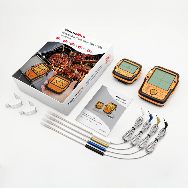 ThermoPro TP27C - cyfrowy termometr kuchenny z 4 sondami do mięsa, piekarnika, grilla i rybowania z podświetleniem - Wianko - 10