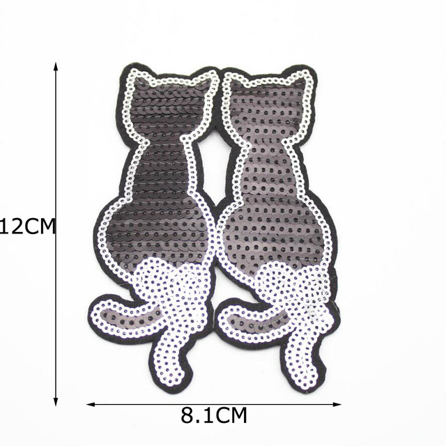 Łatka z cekinowym kotem i psem - DIY aplikacje na odzież - Wianko - 5