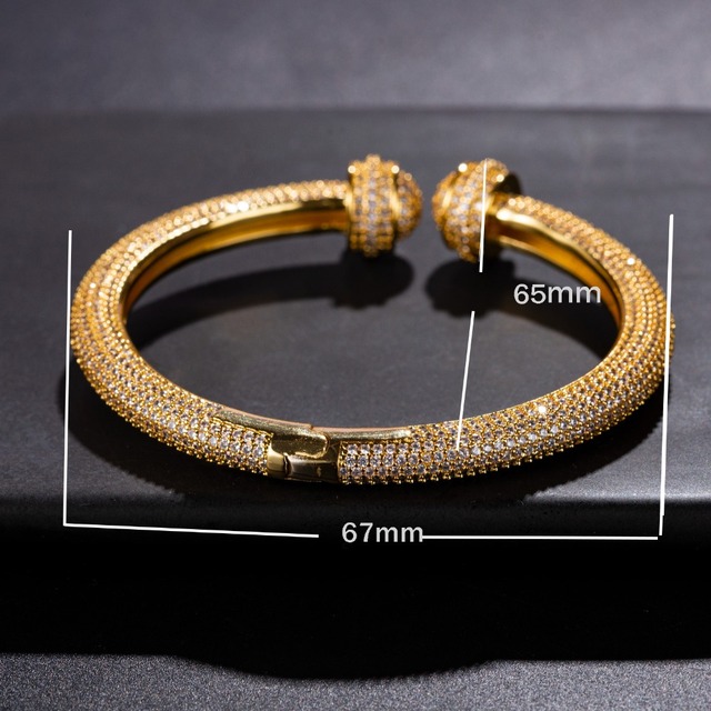 Wieżowa bransoletka mankiet dla kobiet na ślub z kryształami cubic zirconia w stylu luksusowym - HB04 - Wianko - 4