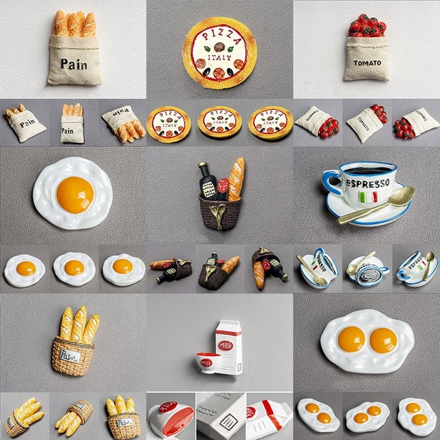 3D magnes do lodówki imitujący jedzenie - kreatywna dekoracja, śliczne naklejki - Wianko - 25